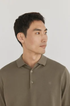 Pedro del Hierro Polos|Camisolas-Camisa polo de algodão de manga curta premium Verde