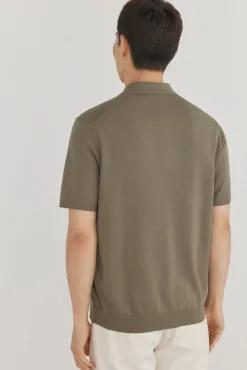 Pedro del Hierro Polos|Camisolas-Camisa polo de algodão de manga curta premium Verde