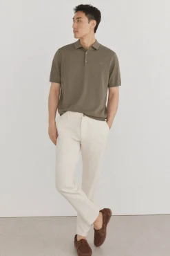 Pedro del Hierro Polos|Camisolas-Camisa polo de algodão de manga curta premium Verde