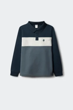Springfield Kids T-Shirts|Polos-Camisa polo de manga comprida com blocos de cores para menino azul