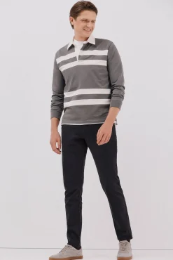 Cortefiel Polos-Camisa polo de rugby riscas Cinzento