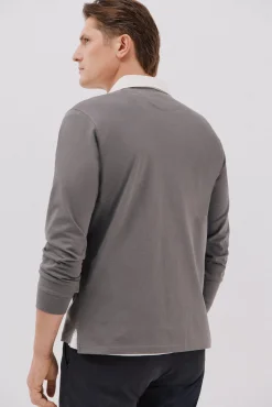 Cortefiel Polos-Camisa polo de rugby riscas Cinzento