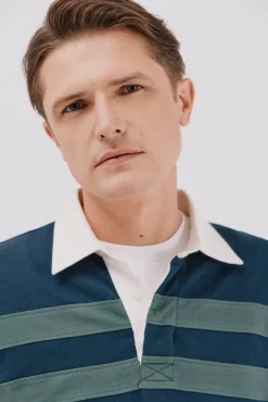 Cortefiel Polos-Camisa polo de rugby riscas Azul