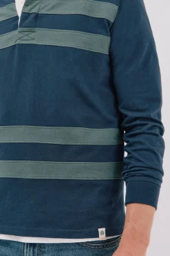 Cortefiel Polos-Camisa polo de rugby riscas Azul