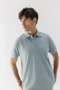 elPulpo Polos-Camisa polo lavada com bordado contrastante Azul