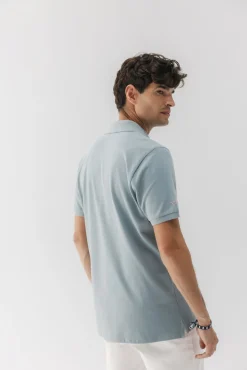 elPulpo Polos-Camisa polo lavada com bordado contrastante Azul