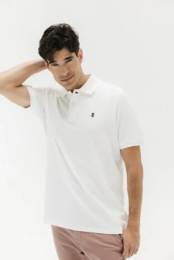 elPulpo Polos-Camisa polo lavada com bordado contrastante Branco