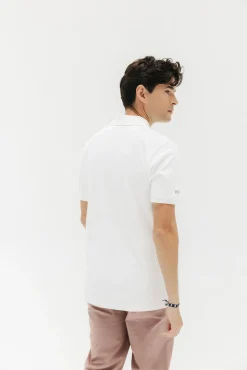 elPulpo Polos-Camisa polo lavada com bordado contrastante Branco