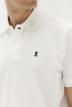 elPulpo Polos-Camisa polo lavada com bordado contrastante Branco