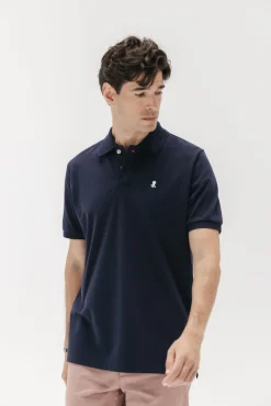 elPulpo Polos-Camisa polo lavada com bordado contrastante Azul
