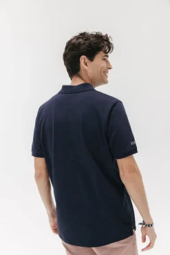 elPulpo Polos-Camisa polo lavada com bordado contrastante Azul