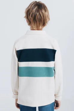 Springfield Kids T-Shirts|Polos-Camisa polo manga comprida com detalhe riscas para menino branco