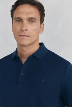 Pedro del Hierro Polos-Camisa polo manga comprida mercerizada Azul