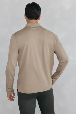 Pedro del Hierro Polos-Camisa polo manga comprida mercerizada Beige