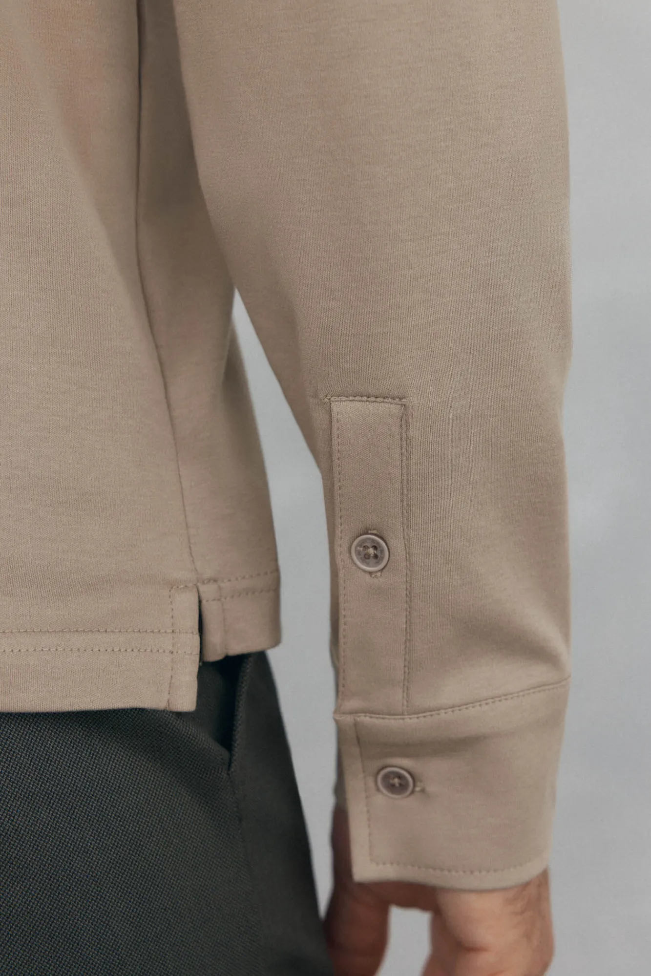 Pedro del Hierro Polos-Camisa polo manga comprida mercerizada Beige