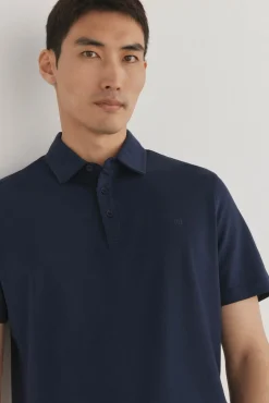 Pedro del Hierro Polos-Camisa polo mercerizada Azul