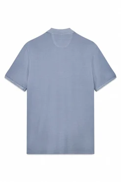 OOTO Polos-Camisa polo piqué lavada com bordado de avião Azul