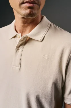 OOTO Polos-Camisa polo piqué lavada com bordado de avião Tostado