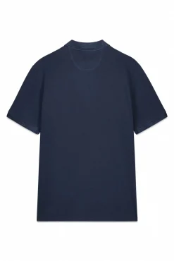 OOTO Polos-Camisa polo piqué lavada com bordado de avião Azul