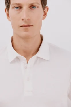 Cortefiel Polos-Camisa polo piqué liso Branco