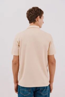 Cortefiel Polos-Camisa polo piqué liso Tostado