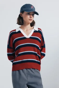 Springfield Camisolas-Camisa polo riscas vermelho