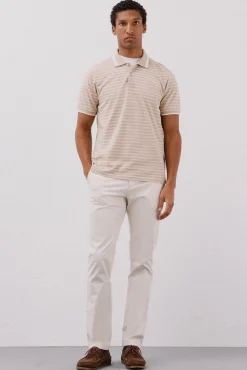 Cortefiel Polos-Camisa polo riscas Oxford Tostado