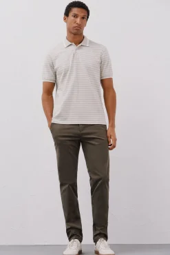 Cortefiel Polos-Camisa polo riscas Oxford Tostado