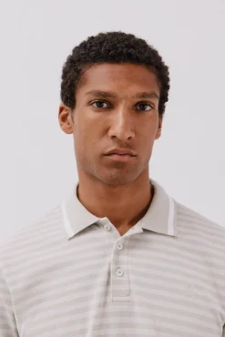 Cortefiel Polos-Camisa polo riscas Oxford Tostado