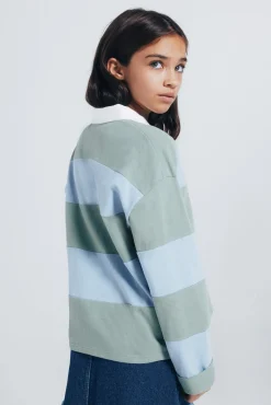 Springfield Kids T-Shirts|Blusões-Camisa polo riscas para menina verde