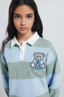 Springfield Kids T-Shirts|Blusões-Camisa polo riscas para menina verde