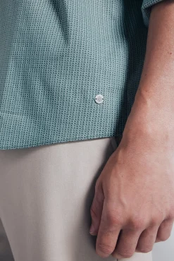 Springfield Camisas-Camisa popelina micro estampado verde