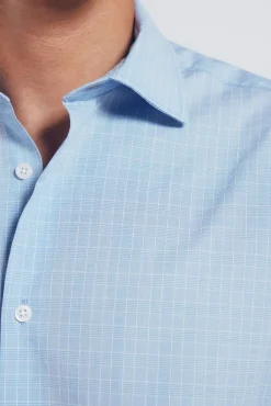 Springfield Camisas-Camisa popelina xadrez azul