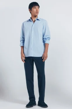 Springfield Camisas-Camisa popelina xadrez azul