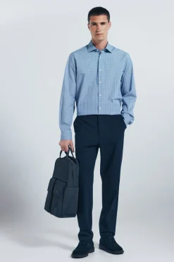 Springfield Camisas-Camisa popelina xadrez azul