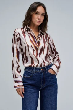 Salsa Jeans Blusas-Camisa regular Castanho