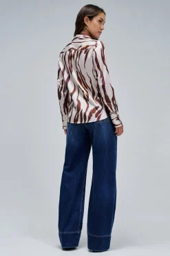 Salsa Jeans Blusas-Camisa regular Castanho