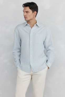 Pedro del Hierro Camisas-Camisa riscas Azul