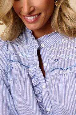 Polín Et Moi Blusas-Camisa riscas Auray Azul