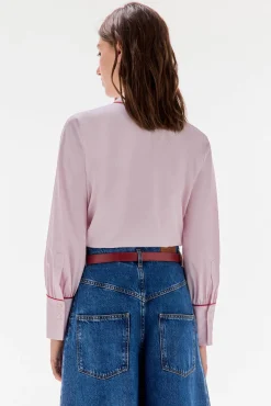 TFP by Tamara Falcó Blusas-Camisa riscas com laço Bordeaux