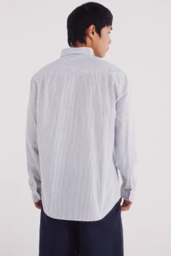 Springfield Camisas-Camisa riscas de algodão azul