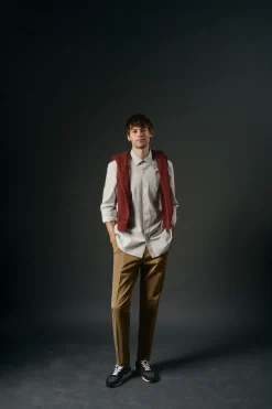 OOTO Camisas-Camisa riscas estruturada Azul