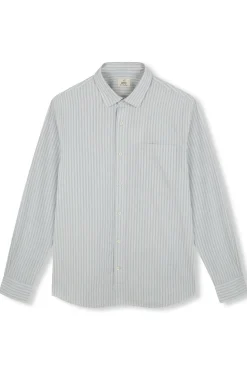 OOTO Camisas-Camisa riscas estruturada Azul