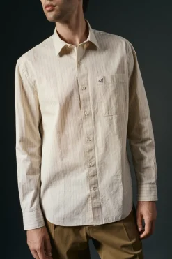 OOTO Camisas-Camisa riscas estruturada Ecru