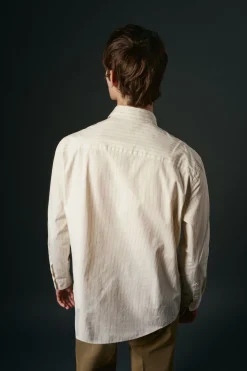 OOTO Camisas-Camisa riscas estruturada Ecru