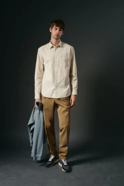 OOTO Camisas-Camisa riscas estruturada Ecru