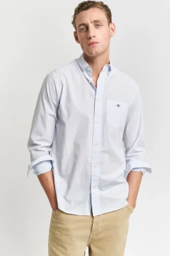 Gant Camisas-Camisa riscas fina clássica Regular Fit Azul