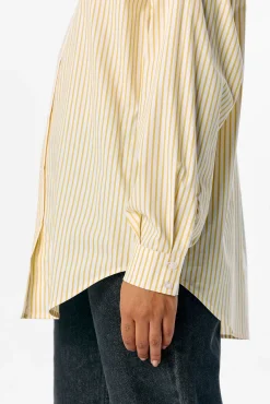 Object Blusas-Camisa riscas larga Amarelo