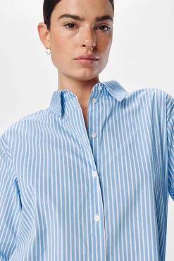 Object Blusas-Camisa riscas larga Azul