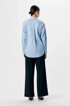 Object Blusas-Camisa riscas larga Azul